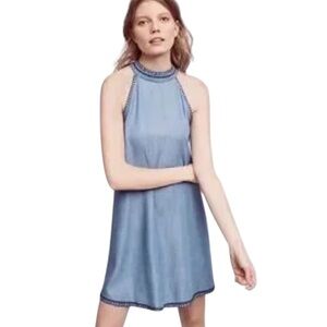 Bella Dahl Tencel Halter Dress Blue